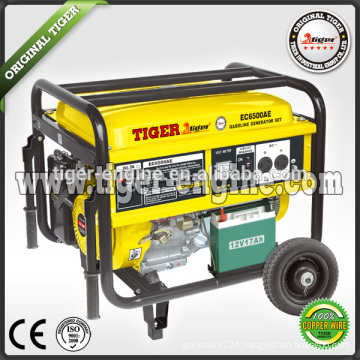 TIGER (CHINA) Competitive Price 110V 220V Type Single Phase 5.5kw Gasoline Generator